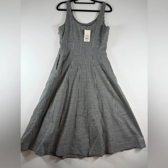 Women's Textured Corset Midi Dress - A New Day™ Black Gingham 6 - Picture 5 of 8